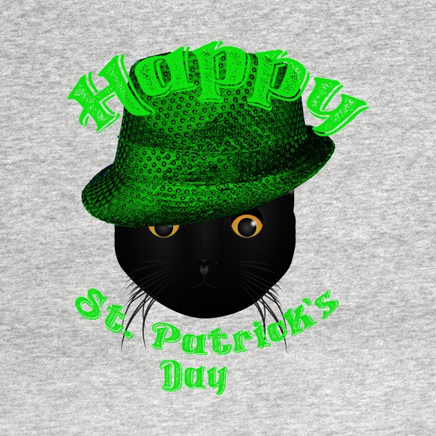 Black Cat Happy Saint Patrick's Day by letnothingstopyou